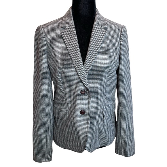 J. Crew Factory Houndstooth Schoolboy Wool
Blend Jacket Blazer - Size 6 - Picture 1 of 7